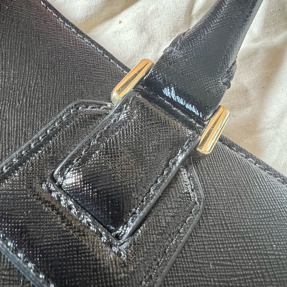 Like New Tory Burch black patent tote bag purse - Picture 5 of 10